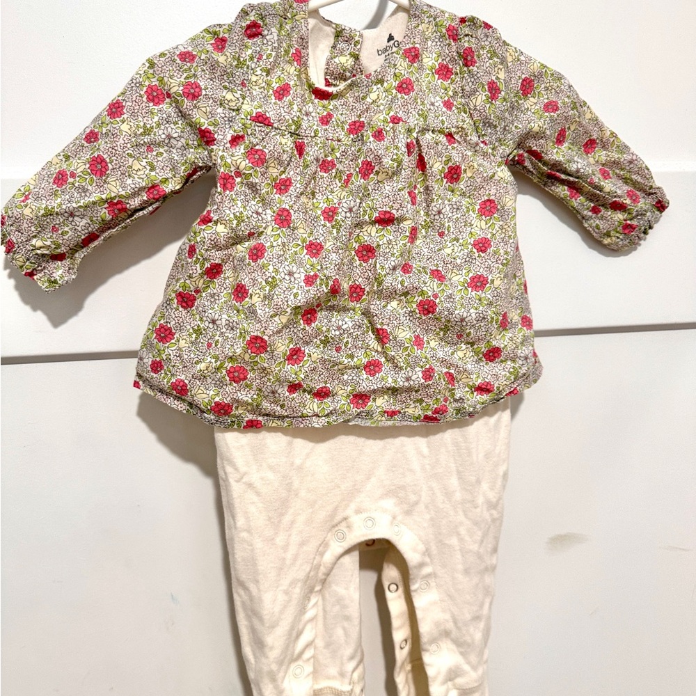Baby Gap - Floral one piece long sleeve baby romper